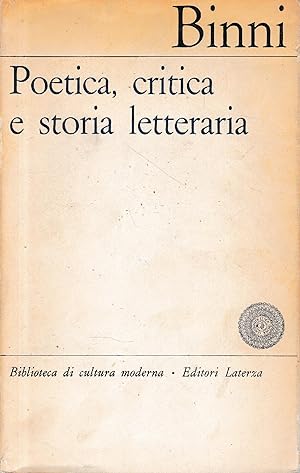 Poetica, critica e storia letteraria