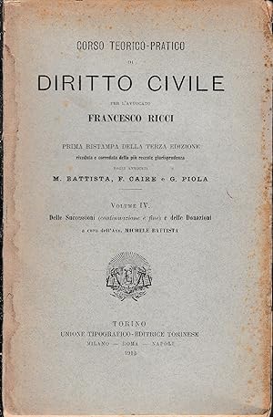 Corso teorico-pratico di Diritto Civile, volume IV