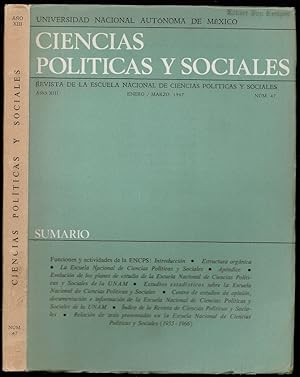 Bild des Verkufers fr Revista de la Escuela Nacional de Ciencias Politicas y Sociales Ano XIII Number 47 zum Verkauf von The Book Collector, Inc. ABAA, ILAB