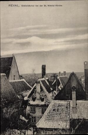 Ansichtskarte / Postkarte Tallinn Reval Estland, Giebeldächer bei der St. Nicolai-Kirche