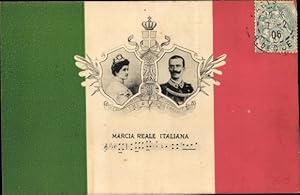 Seller image for Lied Ansichtskarte / Postkarte Marcia Reale Italiana, Knigspaar Viktor Emanuel III. von Italien, Elena von Montenegro for sale by akpool GmbH