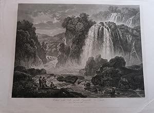 Three large engravings of the Waterfalls at Tivoli- a triptych, one horizontal and two vertical 1...
