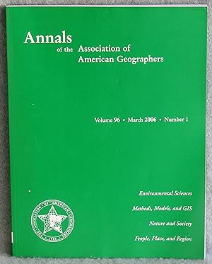 Immagine del venditore per Annals of the Association of American Geographers Volume 96 Number 1 March 2006 venduto da Argyl Houser, Bookseller