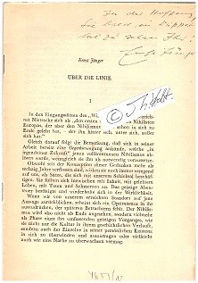 Imagen del vendedor de ERNST JNGER (1895-1997) deutscher Schriftsteller, letzter Trger des Pour le Merite a la venta por Herbst-Auktionen
