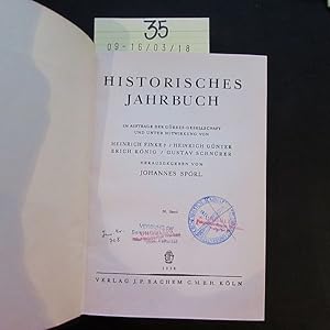 Bild des Verkufers fr Historisches Jahrbuch - 58. Band (Im Auftrag der Grres-Gesellschaft herausgegeben) zum Verkauf von Bookstore-Online