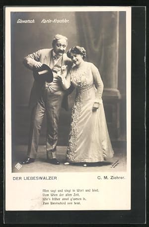 Seller image for Ansichtskarte Operette Der Liebeswalzer, Glawatsch und Karin-Krachler in Pose for sale by Bartko-Reher