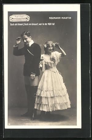 Bild des Verkufers fr Ansichtskarte Operette Hannerl, Dreimdelhaus II. Teil, Neumann und Martin in Pose zum Verkauf von Bartko-Reher