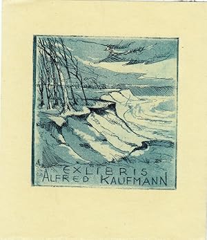 Bild des Verkufers fr Exlibris Alfred Kaufmann. Kahle Bume am Ufer. zum Verkauf von Antiquariat  Braun