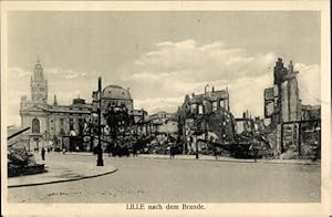 Ansichtskarte / Postkarte Lille Nord, Ort nach dem Brand, Kriegszerstörungen, I. WK