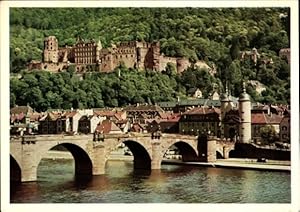 Ansichtskarte / Postkarte Heidelberg am Neckar, Schloss, Alte Neckarbrücke