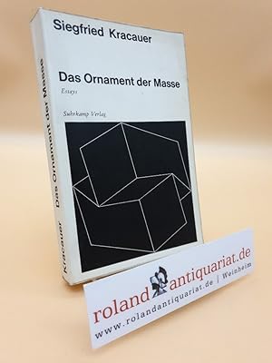 KRACAUER,S., Das Ornament der Masse. Essays. (Ffm.), Suhrkamp, (1963). 332 S., 2 Bll. Ill. Okt.