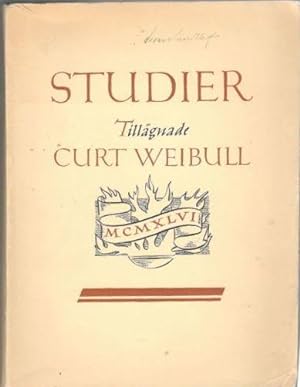 Image du vendeur pour Studier tillgnade Curt Weibull den 19 augusti 1946 mis en vente par Erik Oskarsson Antikvariat