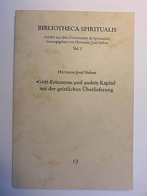 Immagine del venditore per Gott-Erinnern" und andere Kapitel aus der geistlichen berlieferung venduto da Koinonia-Oriens Bookseller