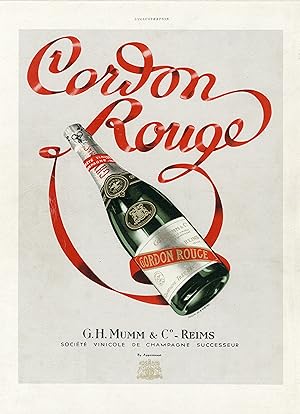 "CORDON ROUGE" Annonce originale entoilée pour L' ILLUSTRATION par Edmond VIRTEL (1937)
