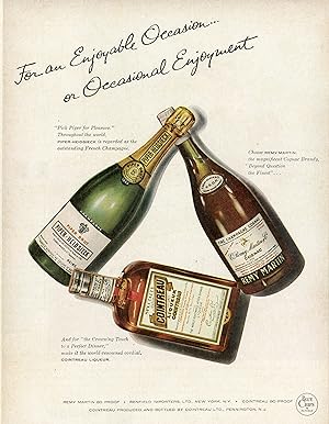 "ALCOOLS x 3" Annonce originale entoilée pour la presse américaine (fin 50)