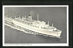 Bild des Verkufers fr Postcard Passagierschiff Empress of England aus der Luft, Canadian Pacific Line zum Verkauf von Bartko-Reher