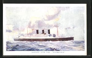 Bild des Verkufers fr Knstler-Ansichtskarte Passagierschiff TSS Caledonia, Anchor Line zum Verkauf von Bartko-Reher