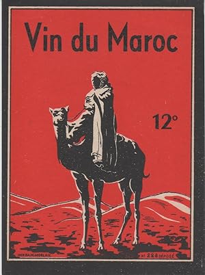 "VIN DU MAROC 12° (Imp. RAM Morlaix)" Etiquette-chromo originale (début 1900)