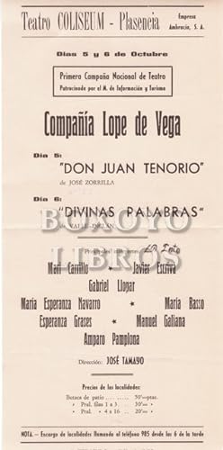 Teatro Coliseum, Plasencia. Compañía Lope de Vega (Don Juan Tenorio, Divinas Palabras)
