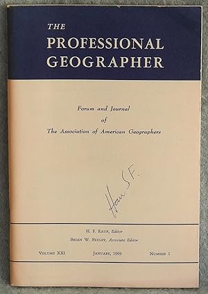 Bild des Verkufers fr The Professional Geographer Volume XXI Number 1 January 1969 zum Verkauf von Argyl Houser, Bookseller