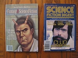 Immagine del venditore per Two (2) Stephen King Digest Lot, including: Fantasy and Science Fiction (Special Stephen King Issue) December 1990 Vol. 79 No. 6 Whole No. 475, and; Science Fiction Digest January/February 1982 Vol. 1 No. 2 venduto da Clarkean Books