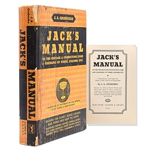 Seller image for Jack's Manual on the Vintage & Production, Care & Handling of Wines, Liqours, etc A Handbook of Information for Homes, Clubs, Hotels and Restaurants for sale by James Cummins Bookseller, ABAA