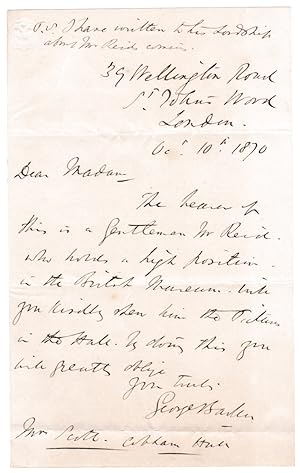[Autograph Letter Signed by George Barker, Jr., British Artist and Picture Restorer who once prop...