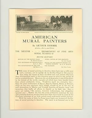 Imagen del vendedor de American Mural Painters by Arthur Hoeber, Mentor Serial No. 67. Contains Maxfield Parrish, Elihu Vedder, John Sargent, E. A. Abbey, Extracted & Spine Neatly Covered. Stand-Alone Article with Seoia Pictures. 1914. OP a la venta por Brothertown Books
