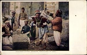Ansichtskarte / Postkarte Jerusalem Israel, Arab stone cutters, St. Louis, World's Fair, Steinmetze