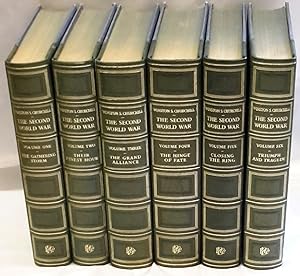 Seller image for The Second World War in Six Volumes. The "Chartwell Edition." The Gathering Storm; Their Finest Hour; The Grand Alliance; The Hinge Of Fate; Closing The Ring; Triumph & Tragedy. HAMDSOMELY BOUND IN QUARTER SEA-BLUE MOROCCO. for sale by Addyman Books