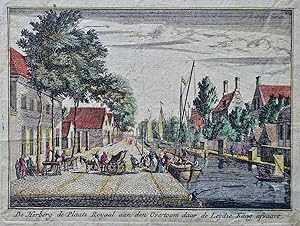 Bild des Verkufers fr De Herberg de Plaats Royaal aan den Overtoom daar de Leydse Kaag afvaart. zum Verkauf von Antiquariaat Dat Narrenschip