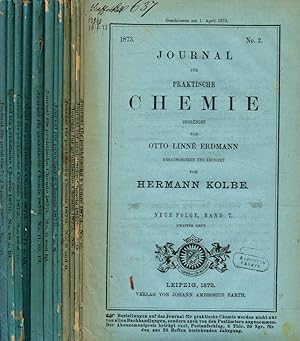 Bild des Verkufers fr Journal fur praktische chemie vol.7, 13fasc., anno 1873-74 zum Verkauf von Biblioteca di Babele