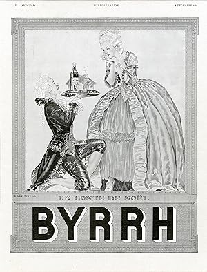 "BYRRH : UN CONTE DE NOËL" Annonce originale entoilée / Illustrée par Georges LEONNEC et parue da...