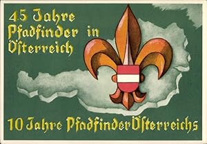 Ansichtskarte / Postkarte 45 Jahre Pfadfinder in Österreich, 10 Jahre Pfadfinder Österreichs, 1957