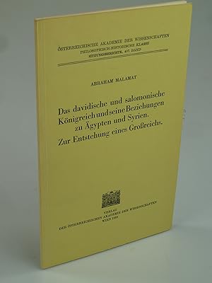 Bild des Verkufers fr Das davidische und salomonische Knigreich und seine Beziehungen zu gypten und Syrien. Zur Entstehung eines Groreichs. zum Verkauf von Antiquariat Dorner