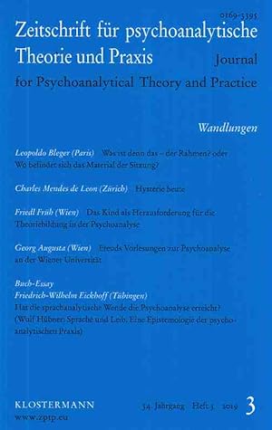 Immagine del venditore per Zeitschrift fr psychoanalytische Theorie und Praxis. Wandlungen. Heft 3 / 2019. 34. Jg. Journal for psychoanalytical Theory and Practice. venduto da Fundus-Online GbR Borkert Schwarz Zerfa