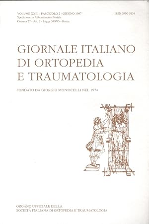 Bild des Verkufers fr Giornale Italiano di Ortopedia e Traumatologia Volume XXIII - Fascicolo 2 - Giugno 1997 zum Verkauf von Versandantiquariat Nussbaum