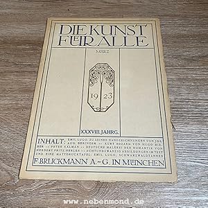 Imagen del vendedor de Die Kunst fr Alle. Heft: Mrz 1923 (XXXVIII. Jahrgang). a la venta por nebenmond