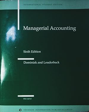 Seller image for Managerial accounting. for sale by Antiquariat Bookfarm