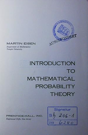 Seller image for Introduction to mathematical probability theory. for sale by Antiquariat Bookfarm