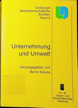 Seller image for Unternehmung und Umwelt. for sale by Antiquariat Bookfarm