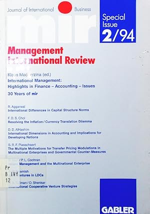 Seller image for International management. highlights in finance, acounting, issues, 30 years of mir. for sale by Antiquariat Bookfarm