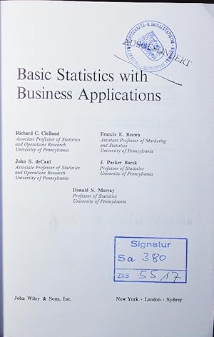 Bild des Verkufers fr Basic statistics with business applications. zum Verkauf von Antiquariat Bookfarm