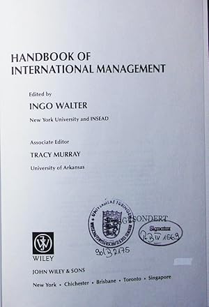 Seller image for Handbook of international management. for sale by Antiquariat Bookfarm