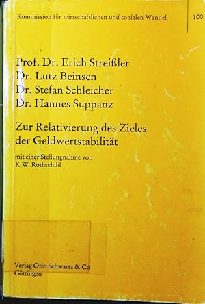 Immagine del venditore per Zur Relativierung des Zieles der Geldwertstabilitt. venduto da Antiquariat Bookfarm