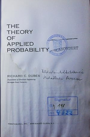 Image du vendeur pour The theory of applied probability. mis en vente par Antiquariat Bookfarm