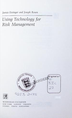Immagine del venditore per Using technology for risk management. venduto da Antiquariat Bookfarm