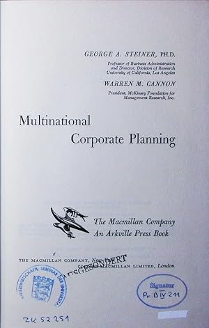 Bild des Verkufers fr Multinational corporate planning. zum Verkauf von Antiquariat Bookfarm