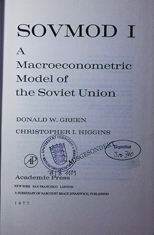 Bild des Verkufers fr SOVMOD I I. a macroeconometric model of the Soviet Union. zum Verkauf von Antiquariat Bookfarm