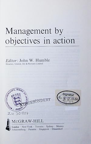 Seller image for Management by objectives in action. for sale by Antiquariat Bookfarm